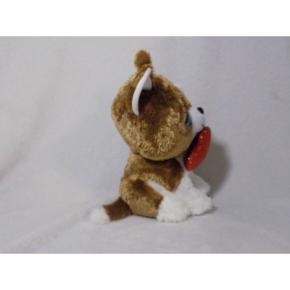 TY BEANIE BOOS SMOOCHES DOG WITH RED HEART HANGING OFF MOUTH 9" - NEW - Picture 4 of 4